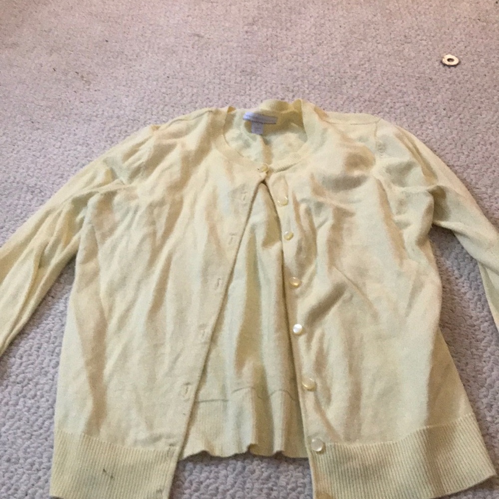 Yellow button up cardigan